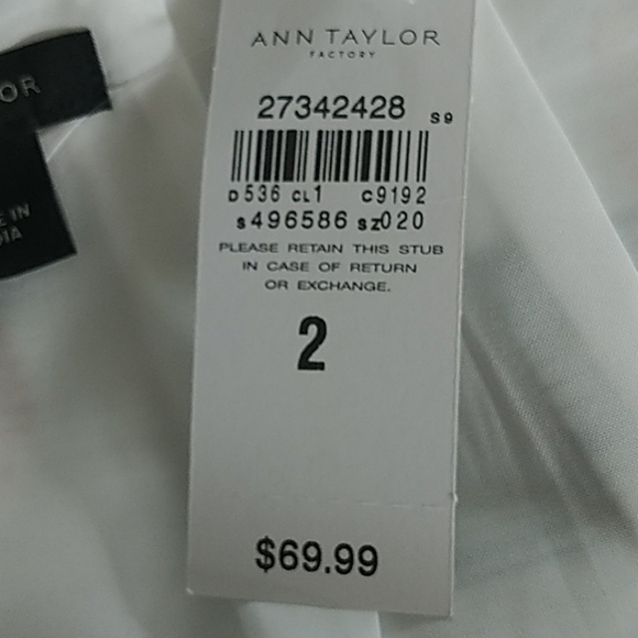 Ann Taylor Factory White w Florals Sz 2 - Picture 8 of 8